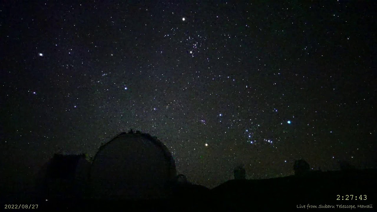 Meteors shower and starry sky from Maunakea, Hawaii
